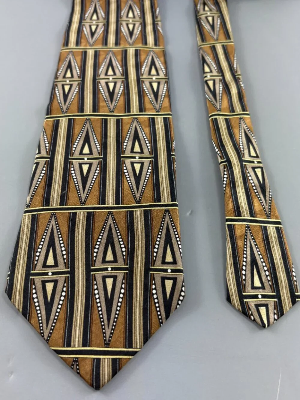 Henry Grethel Brown /Black Geometric Men's Tie 4